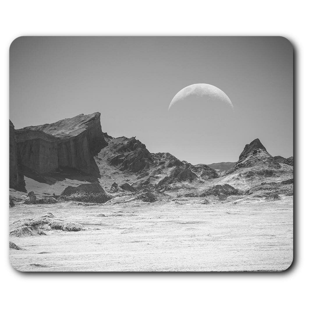 MIKKA ENTERPRISES APSRA Rectangle Mouse Mat BW - Moon Valley Atacama Desert Chile #37581 Printed Mouse Pad, Office and Home Use, Non Slip