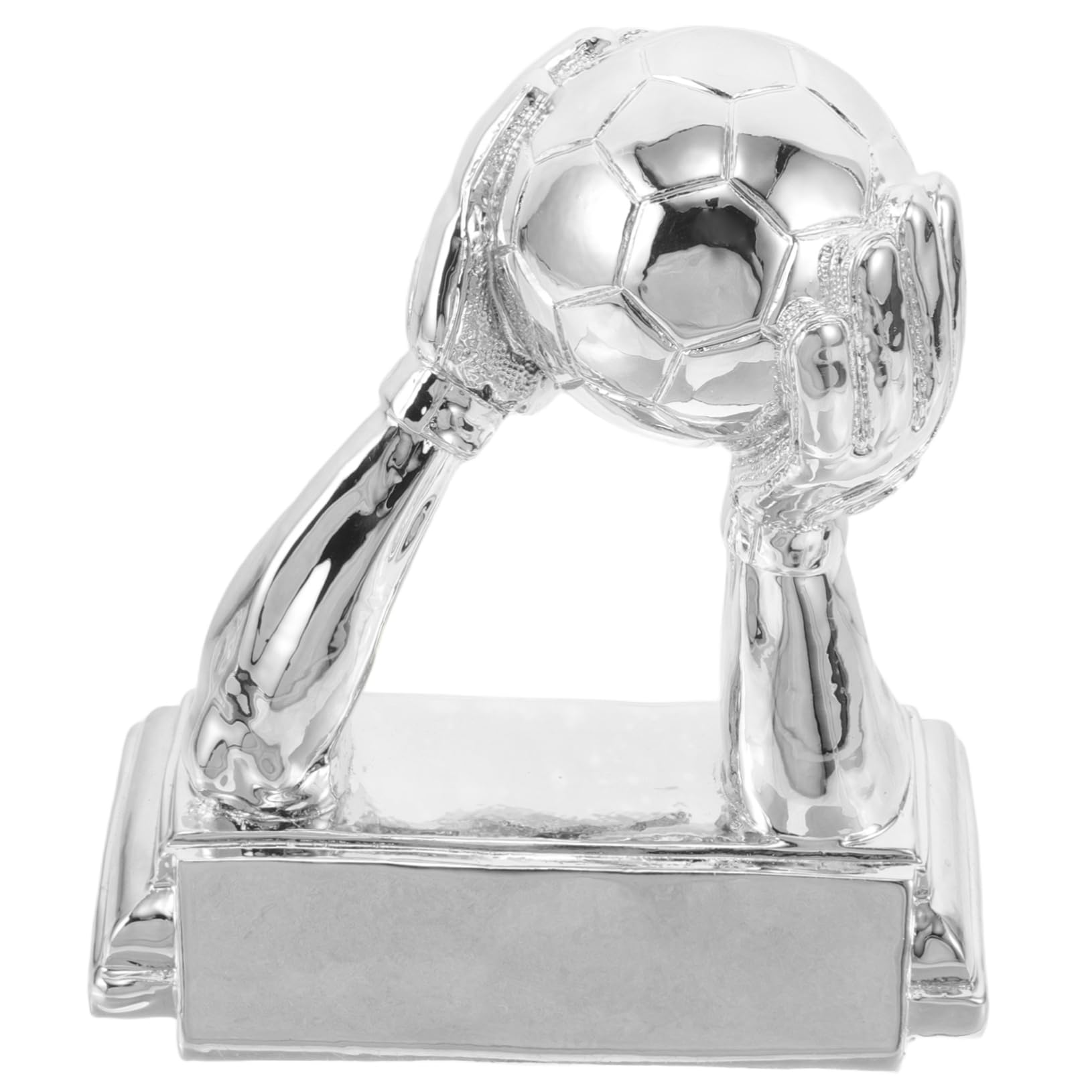 Fußball Handball Trophäe Torwart Pokal Stabilem Resin Kompakt Silberfarben Vielseitig für Meisterschaft und Schreibtisch Dekoration