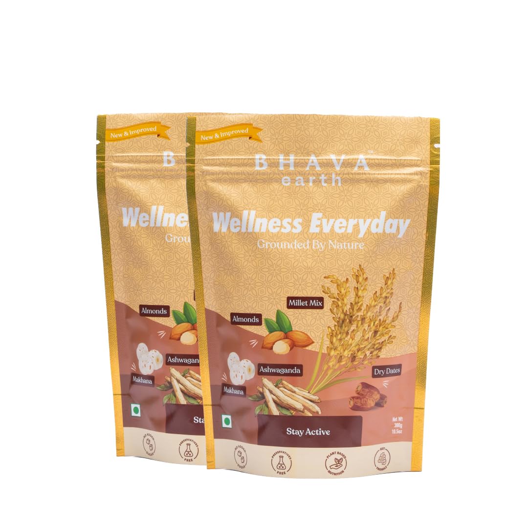 Bhava Earth Wellness Everyday | Millet Mix, Almonds, Ashwagandha, Dry Dates, Makhana | All Natural | No Added Sugar | Millet and Multi Grains 300G (B0DD3VWPCL) Amazon Price History, Amazon Price Tracker