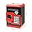Setibre Piggy Bank, Electronic ATM Password Cash Coin Can Auto Scroll Paper Money Saving Box Toy Gift for Kids (Red)