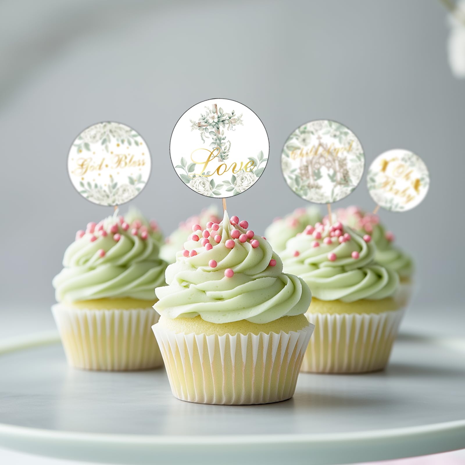 Pack of 36 Confirmation Cake Decorations, Christening Cupacake Toppers, Christening Communion Decoration - Image 2