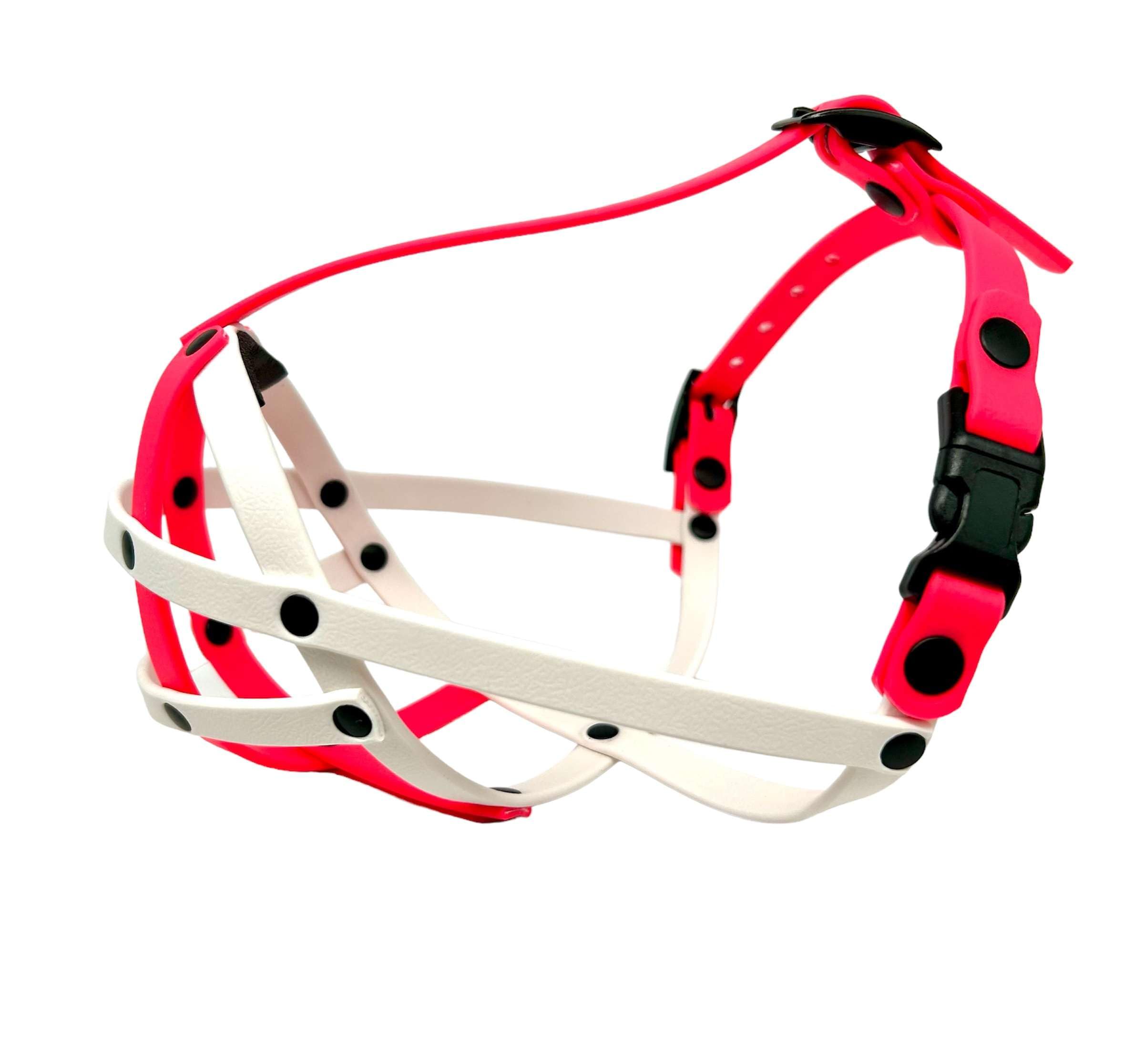 Muselière en Biothane chien Frenchie rose BF0 pour balades et dressage