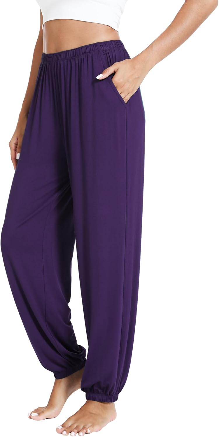 WiWi Pajama Pants for Women Lounge Super Soft Joggers Yoga Viscose from Bamboo Bottoms Cooling Pajamas Pant Sweatpants S-4X