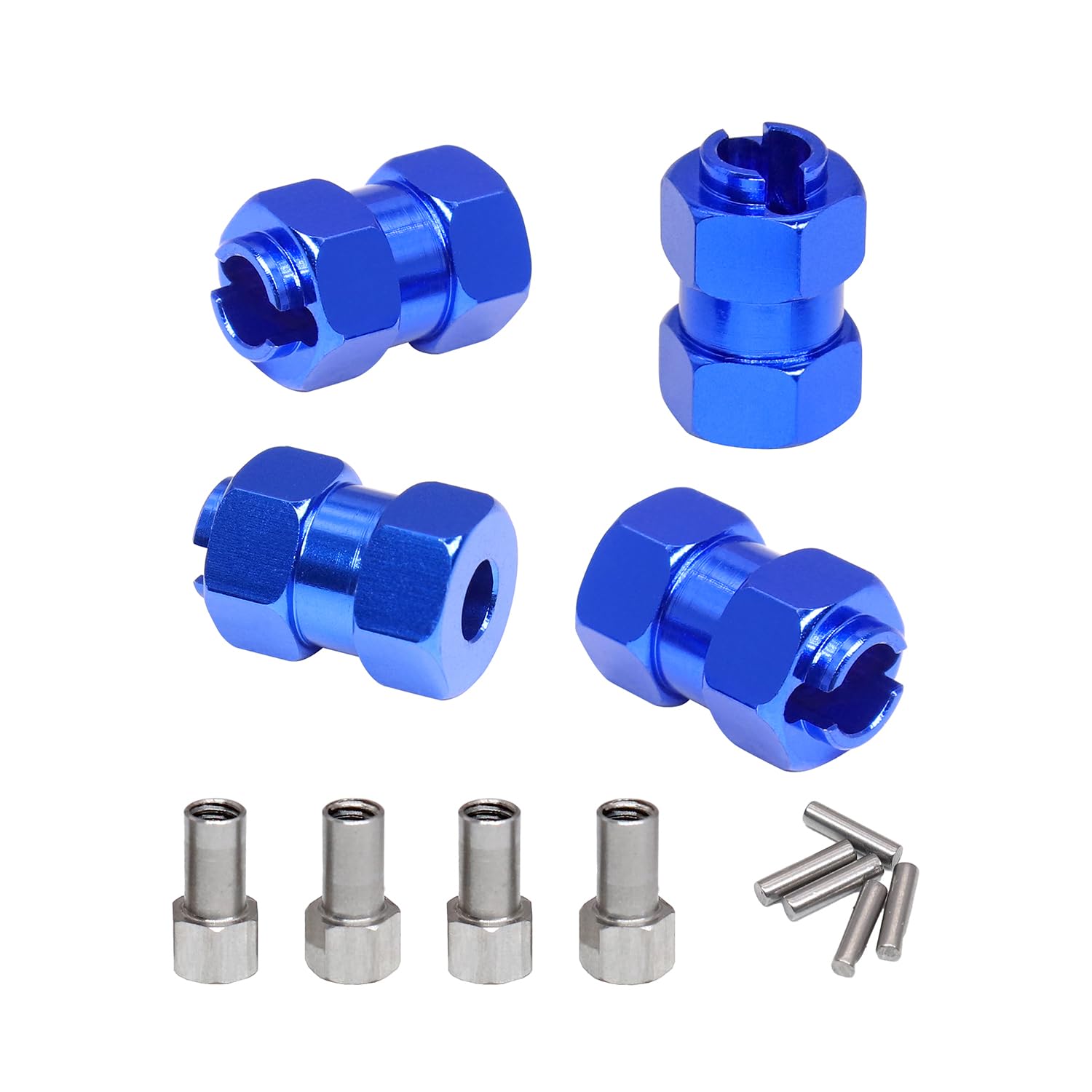 CODA RACING 4Pcs Extended 6mm Hex Wheel Hubs 10mm Thick for TRX4M Upgrades Parts 1/18 RC Crawler Car+6mm-Navy Blue