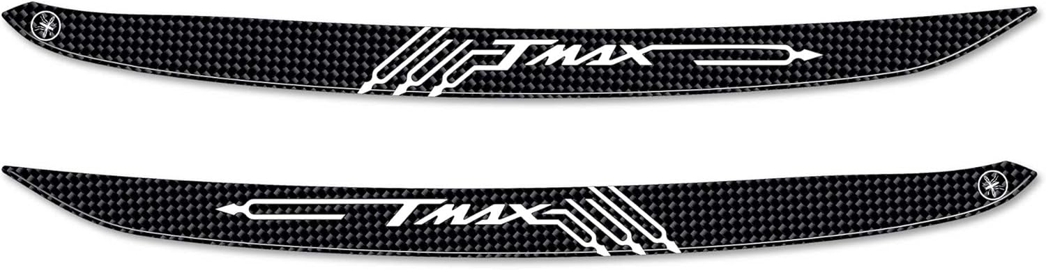 labelbike - 3D Stickers Motorcycle Passenger Handles Protection and Decoration in Resin Compatible with Yamaha Tmax 500 2001-2007 - White Carbon Color