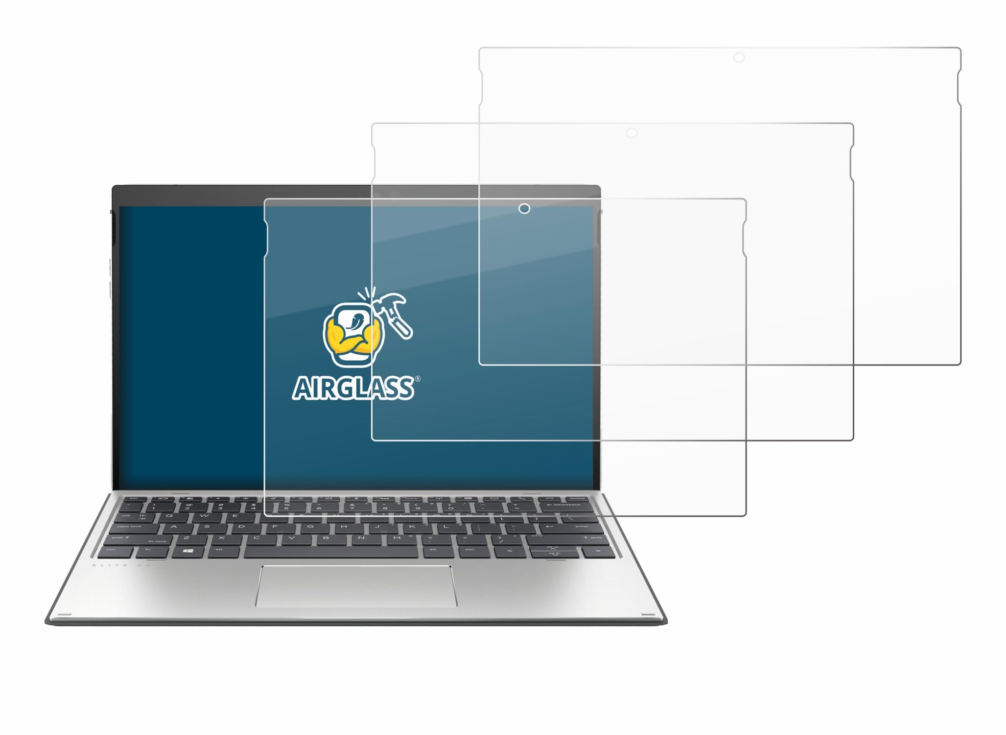 BROTECT 3 Stück Schutzglas für HP Elite x2 G4 Schutzfolie Panzer Folie Glas[Extrem Kratzfest 9H, Anti-Fingerprint, Ultra-Transparent]