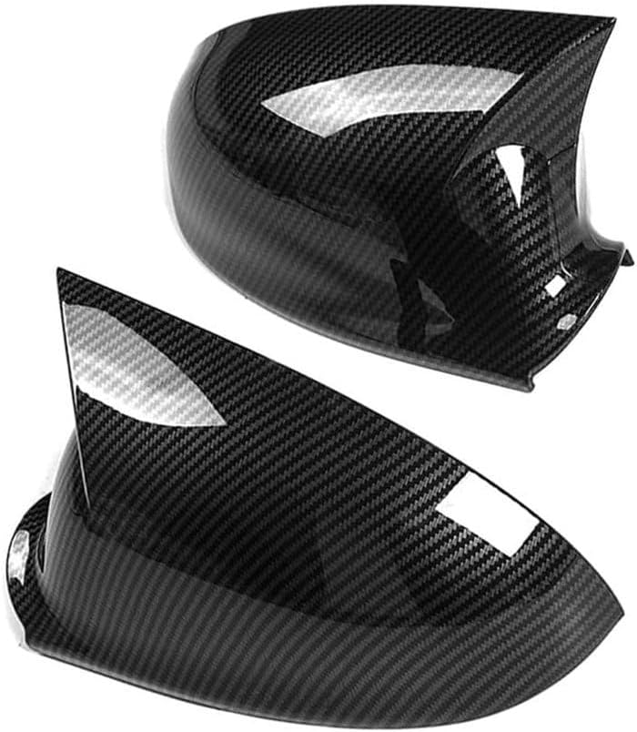 Pair Carbon Fiber Black Side Wing Mirror Cover Caps For VW Golf GTI Jetta MK5 2003-2009 Left&Right Side, Rearview Mirror Cover Decoration Trim