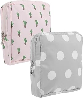 PLAFOPE 2pcs Napkin Storage Bag Portable Makeup Bag Cosmetics Organizer Bag Travel Decor Nursing Mat Organizer Mini Change Bag Portable Period Pouch Pad Pouch Period Bag