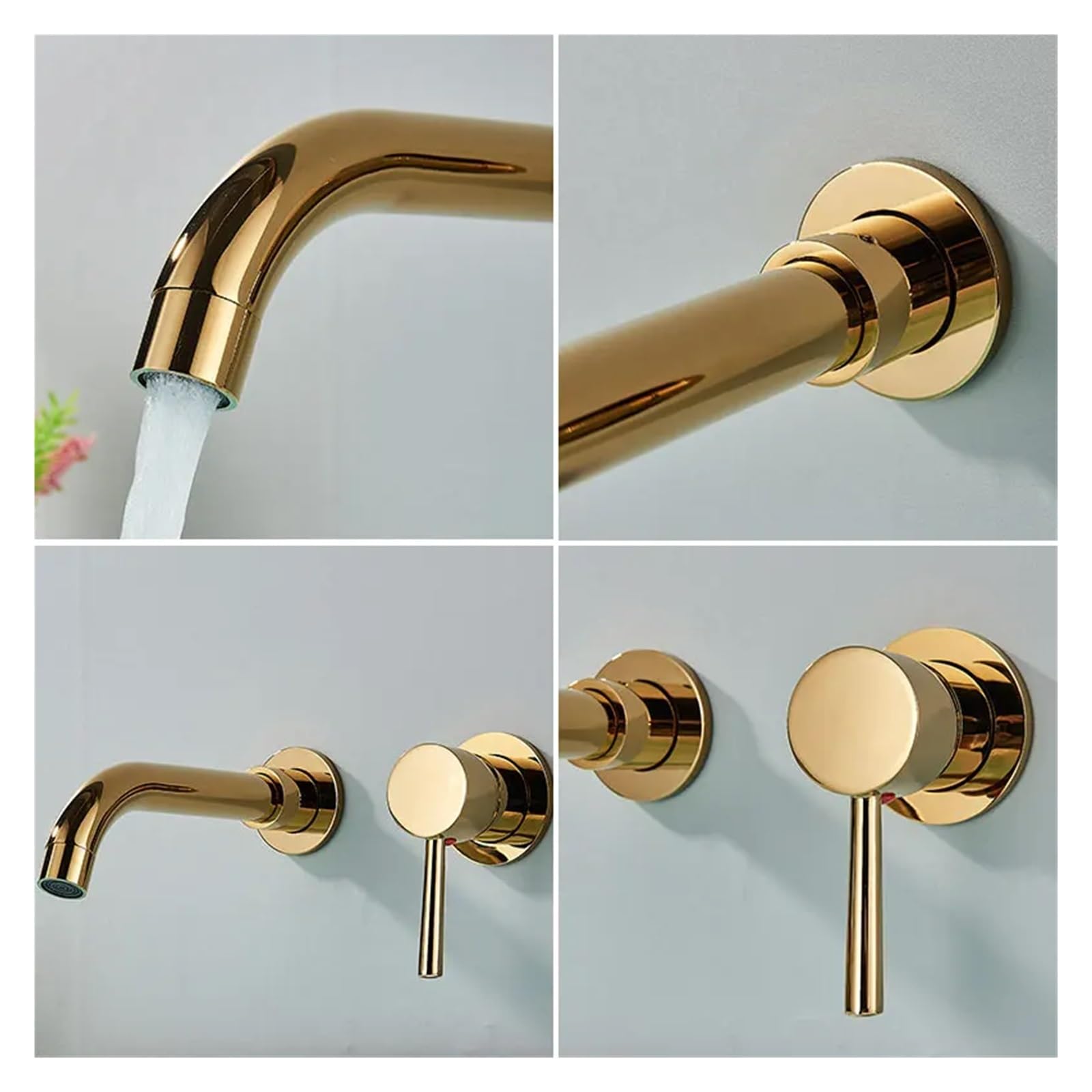 Rubinetto for lavabo da bagno Rubinetto for lavabo in ottone Rubinetto for bagno caldo e freddo Rubinetto a parete nascosto Rubinetto for lavabo con maniglia singola (Size : Antique)