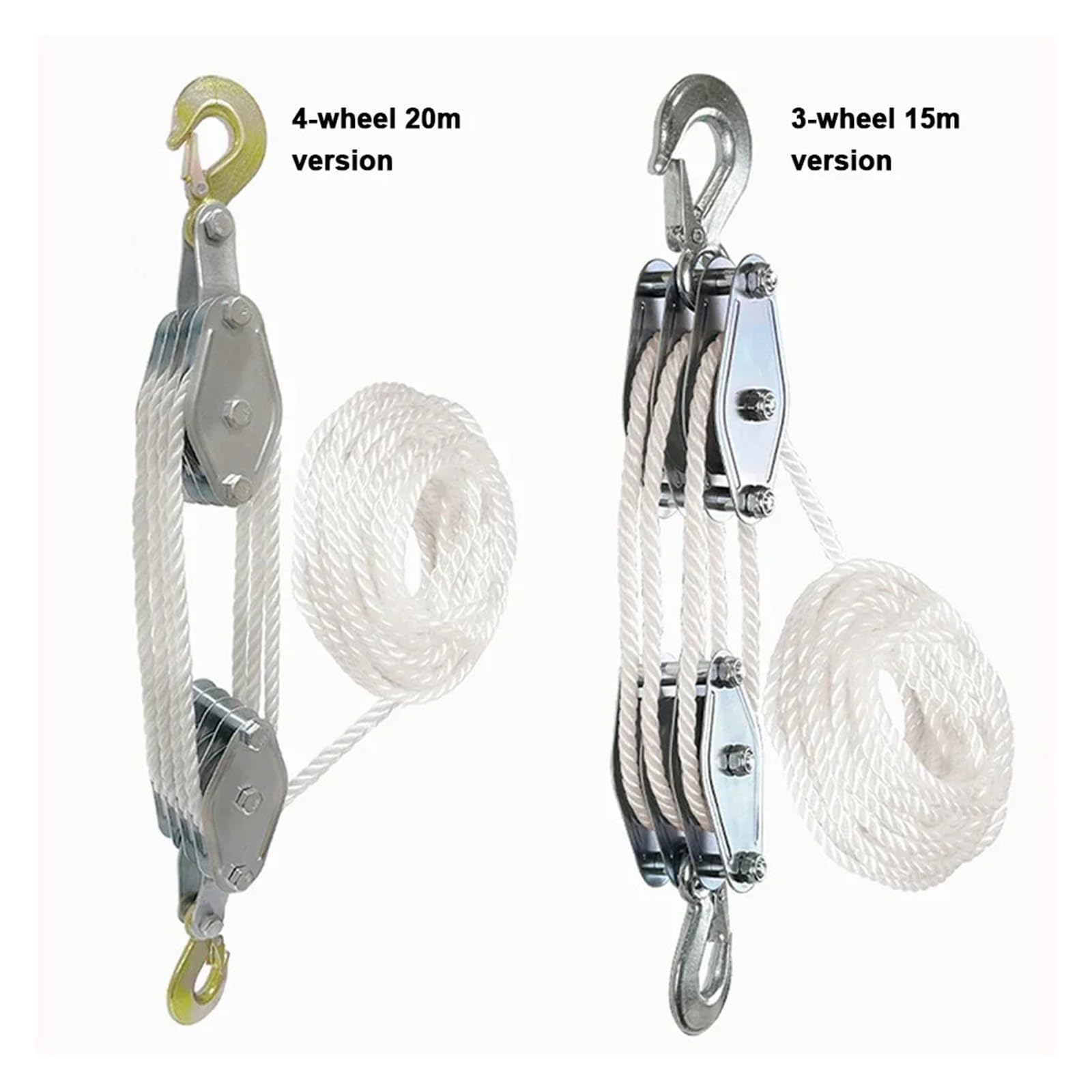 270 ° drehbare Seilrolle mit Haken aus Zinklegierung, robuster manueller Hebebügel, hochfester Polyethylen-Block, 997.9 kg Hebevorrichtung für effiziente Lasthandhabung