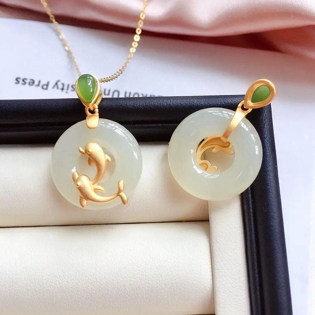 Ciondolo LVYAN In Giada Bianca Con Fibbia Di Sicurezza: Collana Donna In Argento S925 Con Zirconi