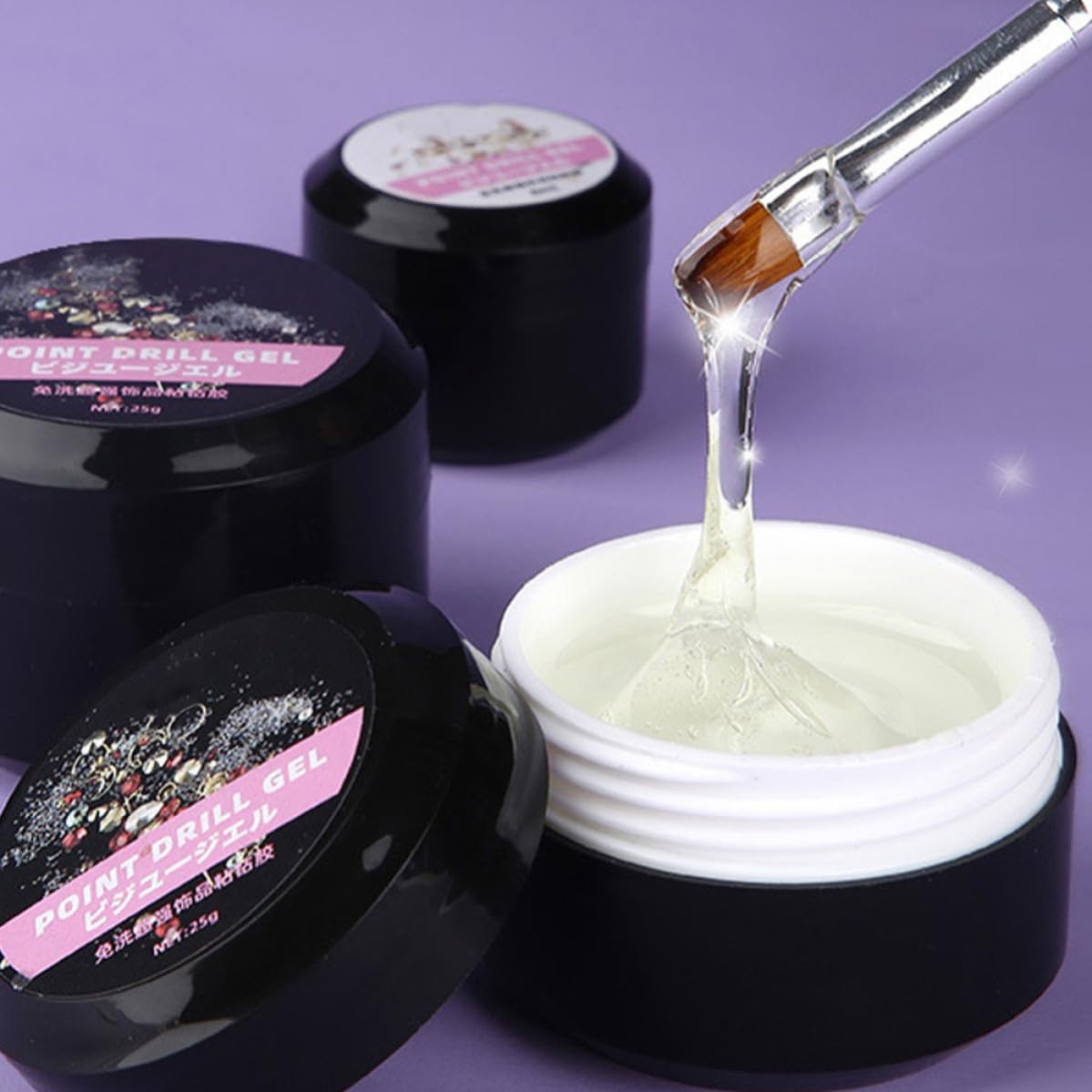 Nail Art Glue for Gems Gel Professional and Home Use Liquid Nail Adhesive with Good Durability and Convenient Storage for Manicure DIY