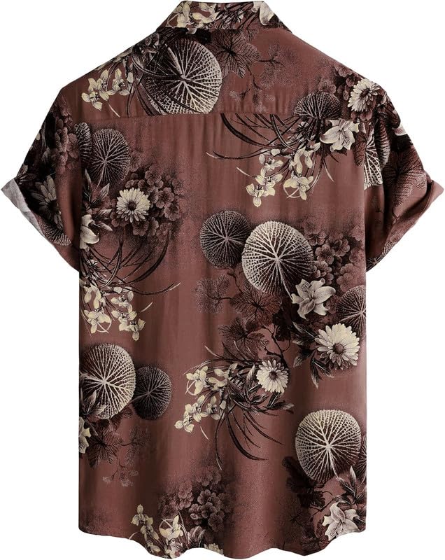 Image of Men's Multi-Coloured Floral Printed Shirt for man | Half Sleeve Cotton Shirt for Men | Summer Shirts for Men