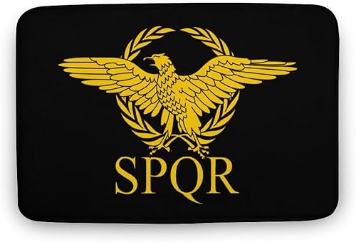 Alfombra de baño gruesa con bandera del Imperio Romano del Senado SPQR, antideslizante, tapete de baño de terciopelo coral para puerta, 19.7 x 31.5