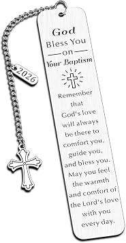 Baptism Gifts for Girl Boys 2026 Baptism Gifts for Women Men Christening Gift for Girls Boys Christian Bookmarks for Teens Boy Girls Goddaughter Godson Christmas Stocking Stuffers for Daughter Son
