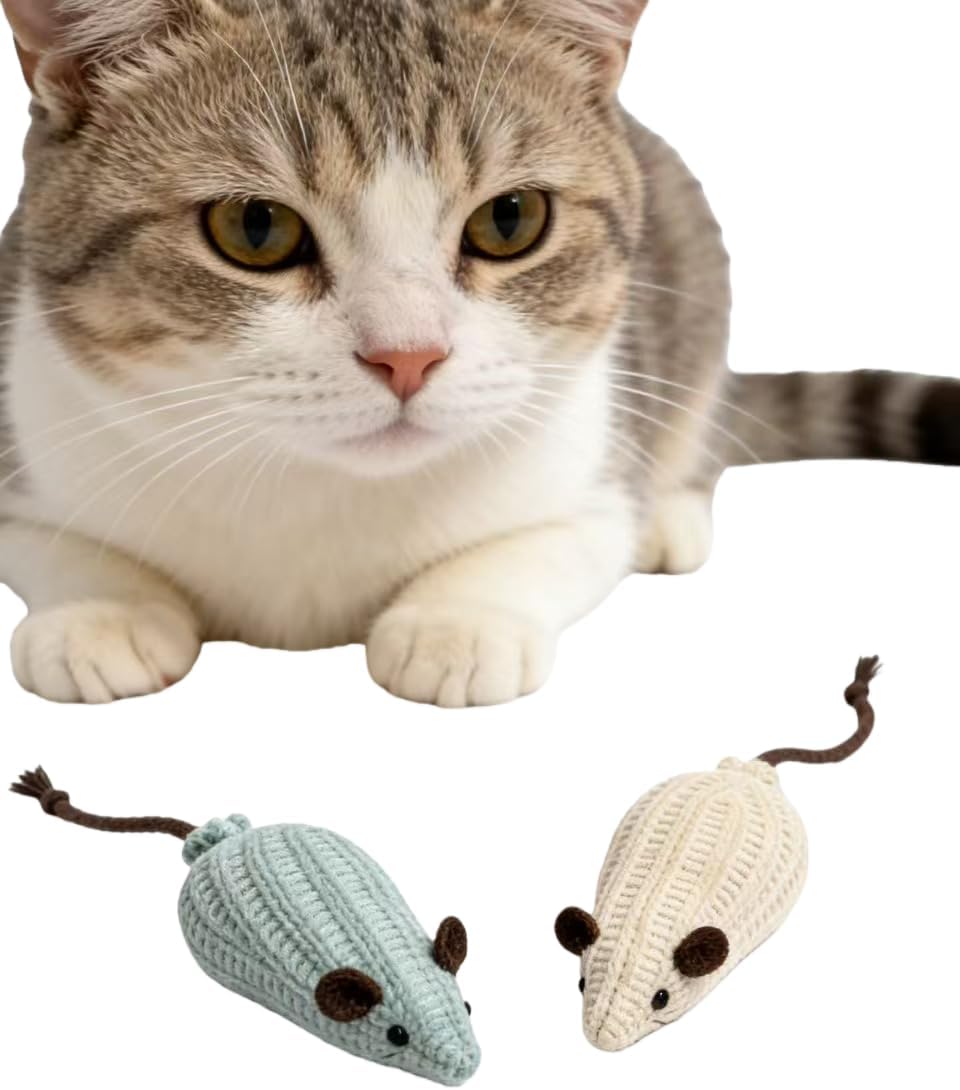 2 Pack Cat Mouse Toy Mouse Toys for Cats Cat Toy Mouse Cat Toys Mice Soft Plush Cat Chew Toy with Catnip for Kitten Interactive Play