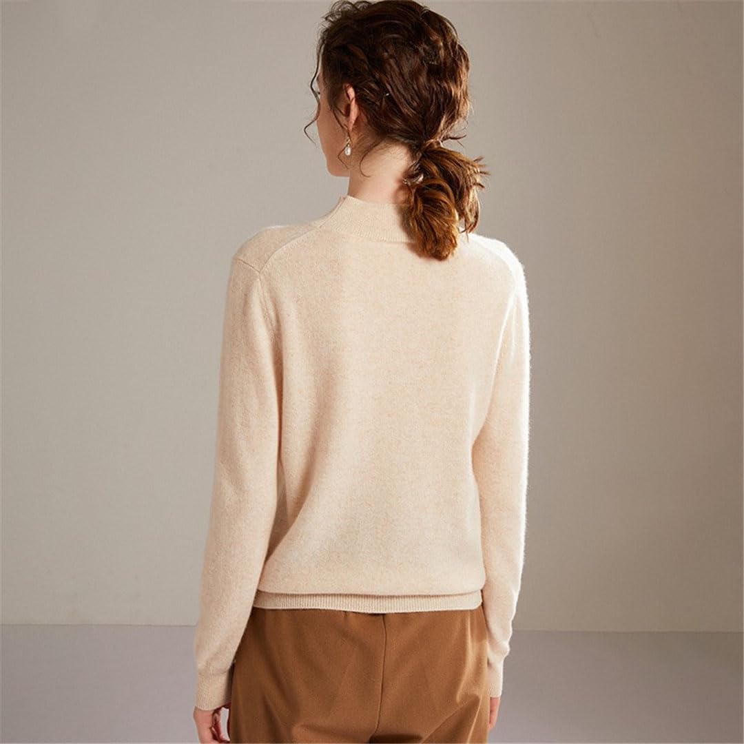 Vogrtcc Top Lavorato A Maglia Pullover A Mezzo Dolcevita in Cashmere da Donna