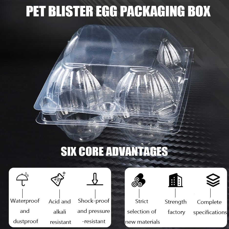 20PCS Egg Cartons Cheap Bulk, Plastic Egg Cartons,Holds Up to 4 Eggs Clear Blank Egg Tray For,Plastic Egg Holder for Family, Pasture, Farm Markets Display