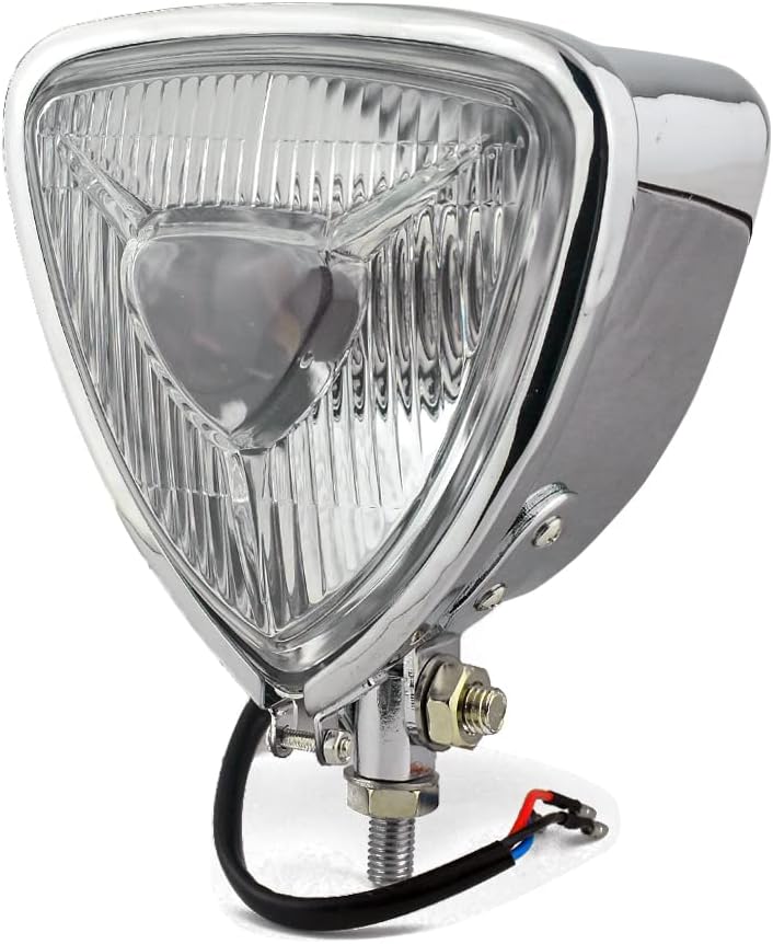 Boldness Headlight Retro Lamp Head H4 Bulb Halogen High/Low Beam Motorcycle Head Lamp Chrome Clear