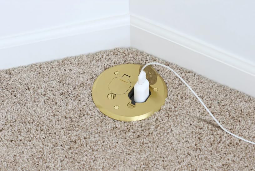 Lew Electric PBR1-FPB Round Floor Box Kit (Flip Lid, Brass)