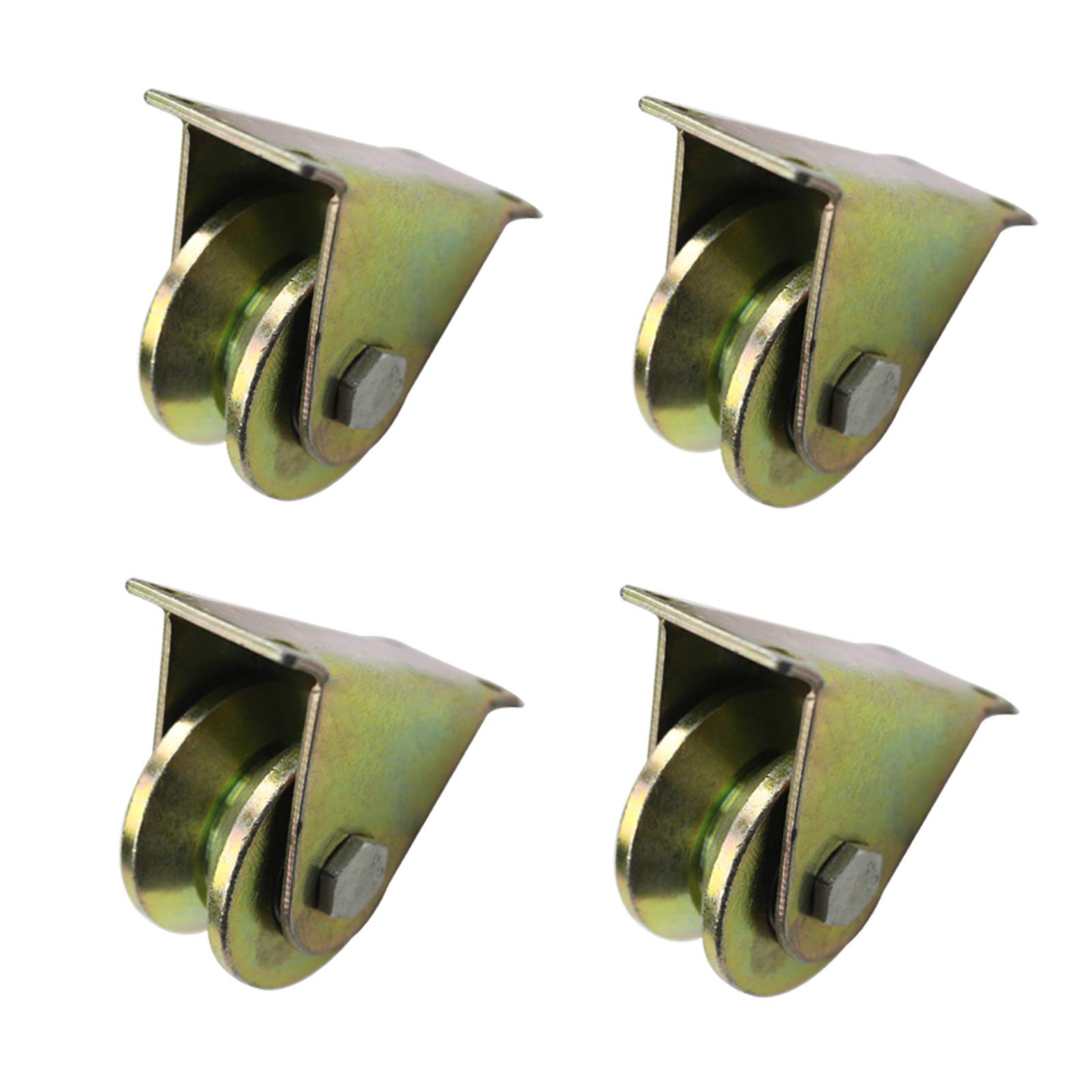 Lot De 4 Poulies à Rainure En V Avec Roulements - Diamètre 50 Mm, Pour Portail Coulissant, Rail, Câble