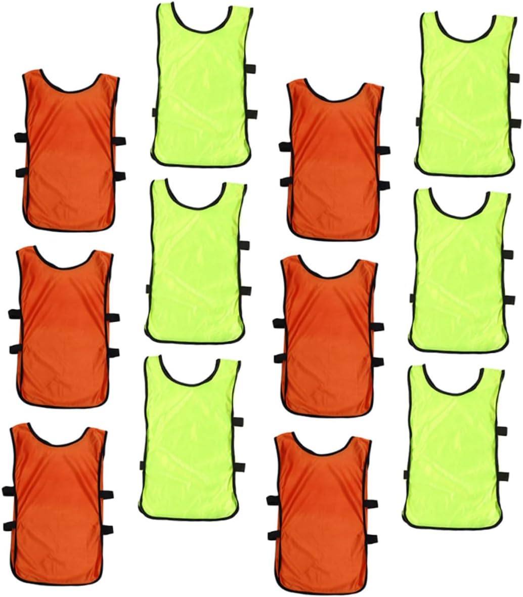 12pcs Outdoor Training Vests for Boy Girl Breathable Basketball Jerseys Lightweight Pinnies for Team Sports Suitable for Soccer Volleyball and More