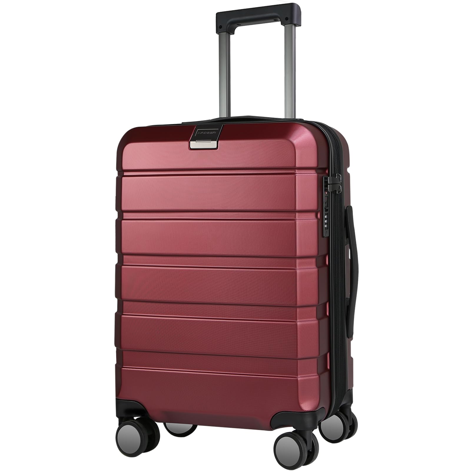 KROSER Hardside Expandable Carry On Luggage with Spinner Wheels & Built-in TSA Lock, Durable Suitcase Rolling Luggage, Carry-On 20-Inch, Burgundy