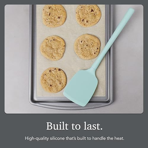 Miniatura 4 de Tovolo Espátula de silicona para cocinar espuma de mar verde aguamarina, núcleo flexible, no tóxico, seguro para alimentos, sin BPA, para