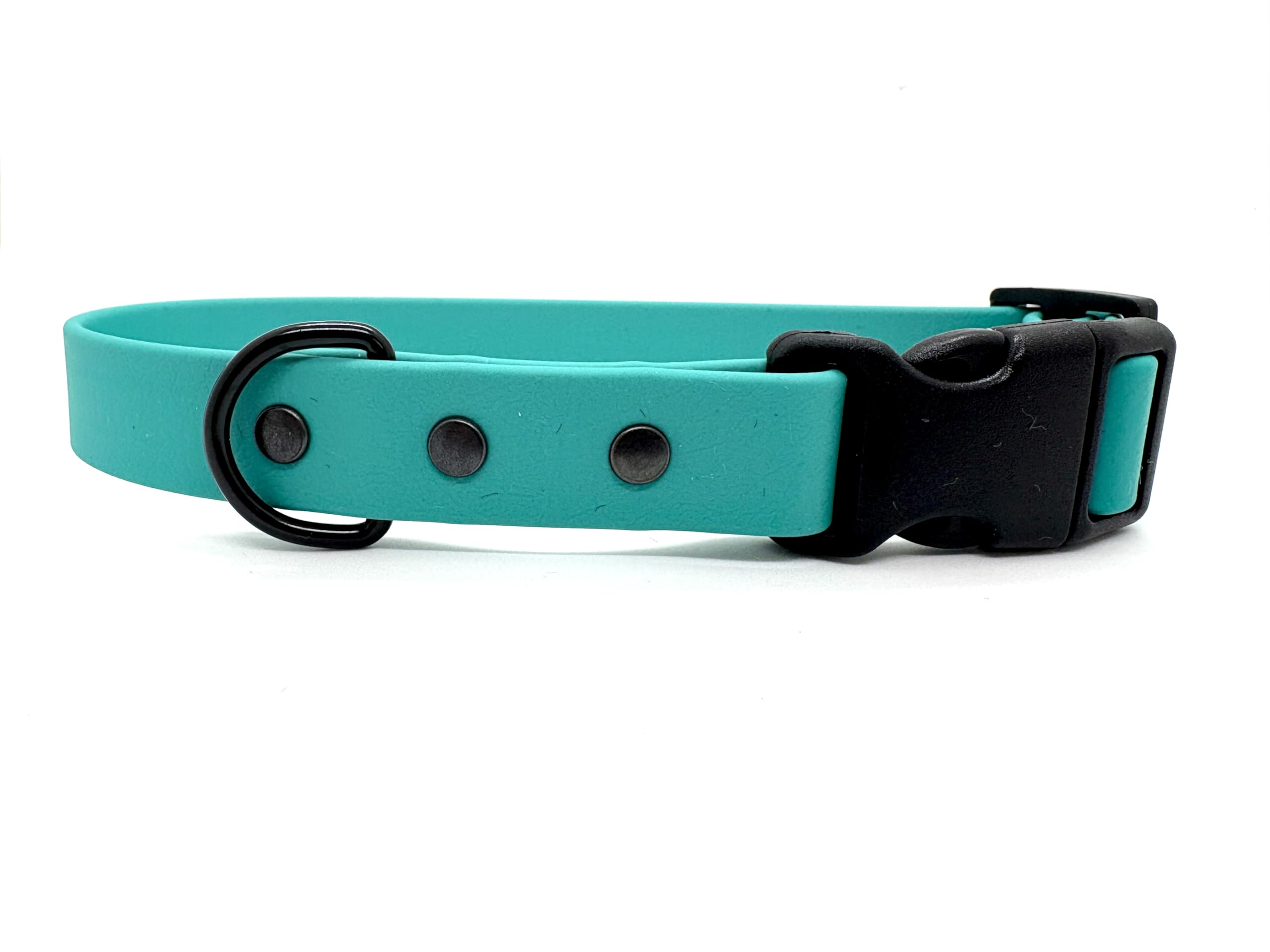 Biothane Waterproof Dog Collar with Quick Release Buckle (Teal, Medium 30cm-40cm 20mm wide)