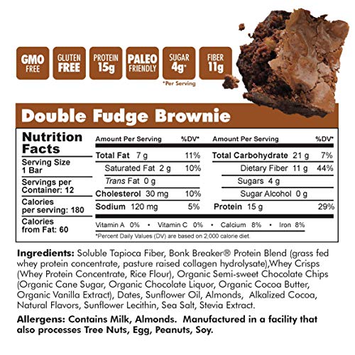 Double Fudge Brownie Premium Protein Bar by Bonk Breaker All Natural