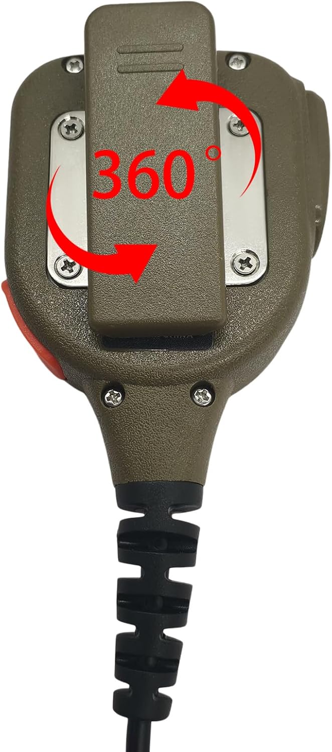 Waterproof Walkie Talkie Shoulder Mic 2 Pin Lapel Micrphone Speaker Handsfree for Midland gxt x-tra Xtra x Talker gmrs GTX 1000 1000g 1050 gxt1000vp4 t51r lxt600pa (Tan)