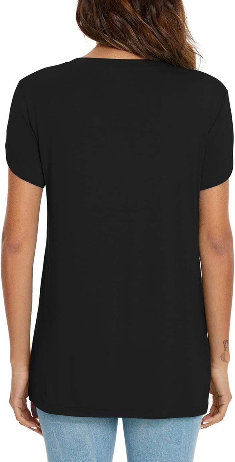 KUOTAI Womens V Neck Petal Sleeve Tops Business Casual Summer Blouses for Work Office Dressy Short Sleeve Tulip Shirts - Image 4