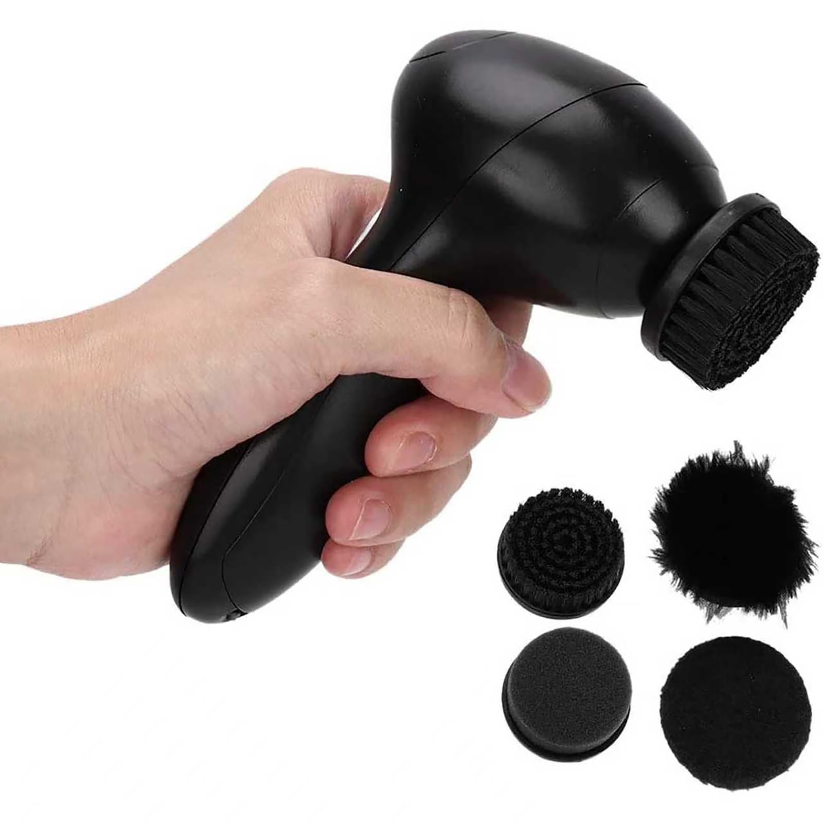 Lucidascarpe elettrico automatico, kit portatile per lucidatura scarpe con 4 spazzole di ricambio, pulizia rapida per stivali, scarpe, borse e divani in pelle