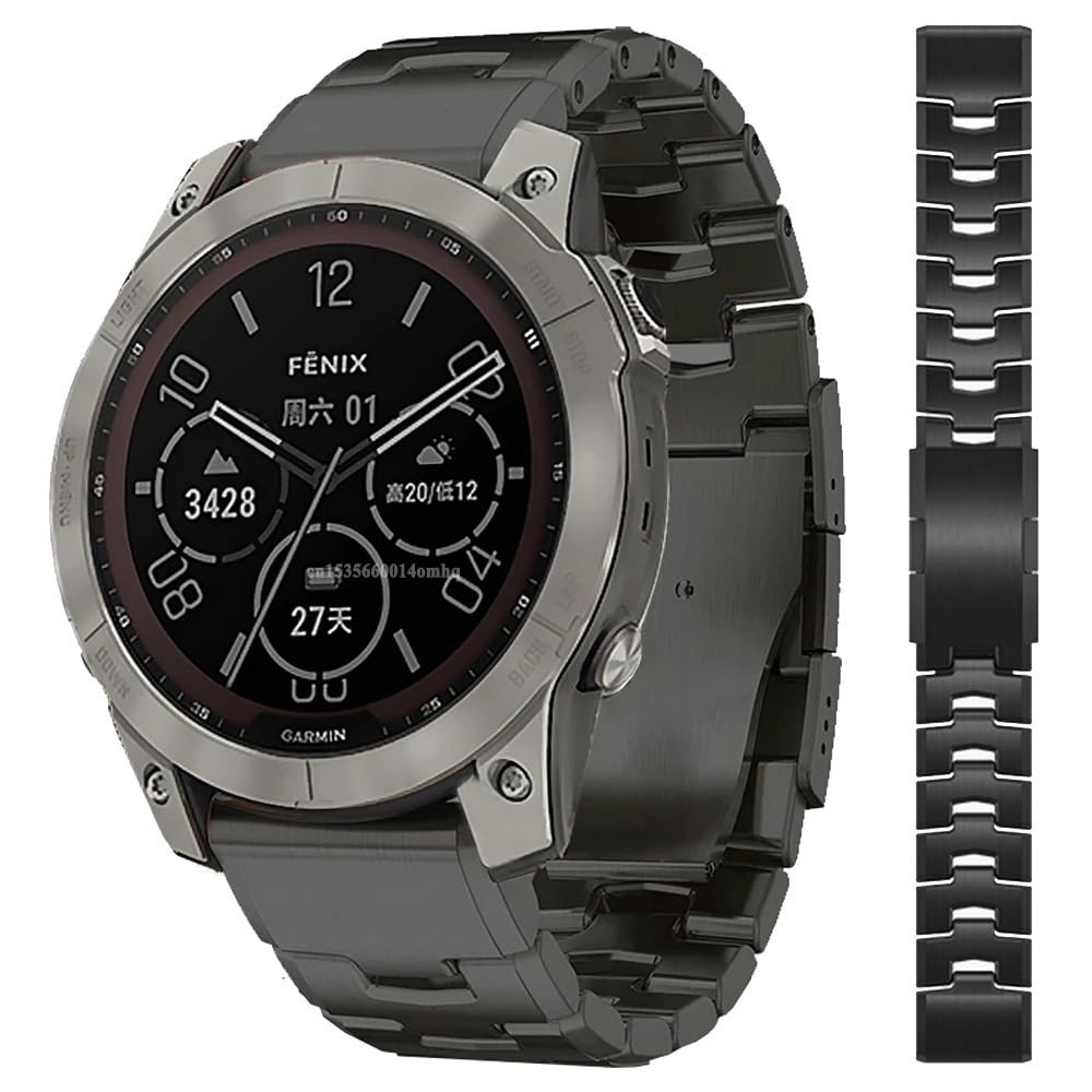 Cinturino Titanio Sgancio Rapido 22-26mm per Garmin