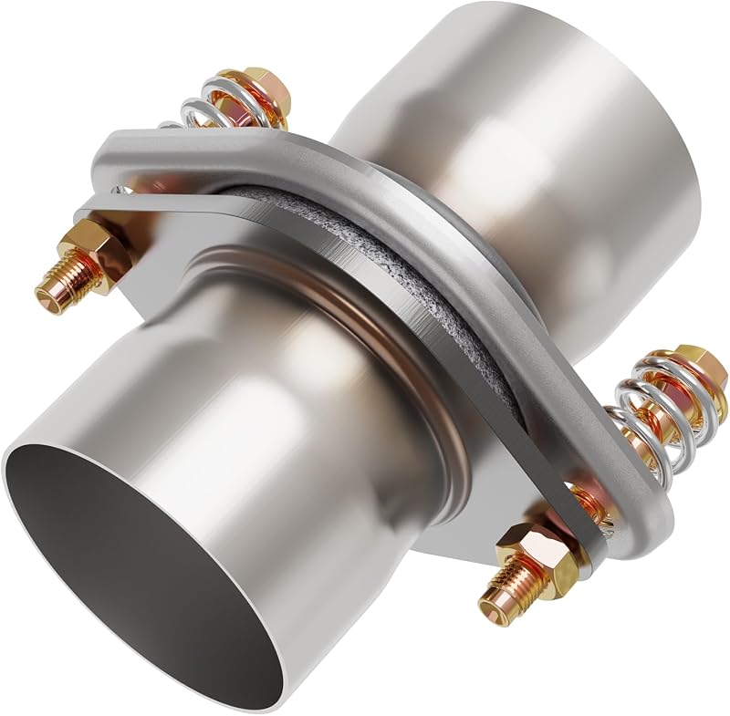 Flange de escapamento LCGP 3" com mola, parafuso e junta – Kit de reparo