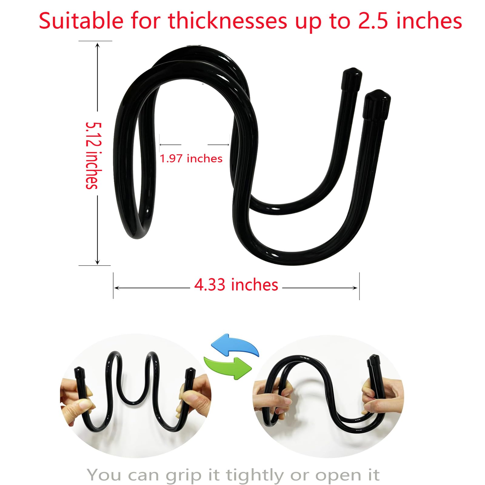 2 Pcs Adjustable Fence Hooks for Pool Equipment- Heavy Duty Poolside Pool Hanger for Pool Poles Hose - Image 3