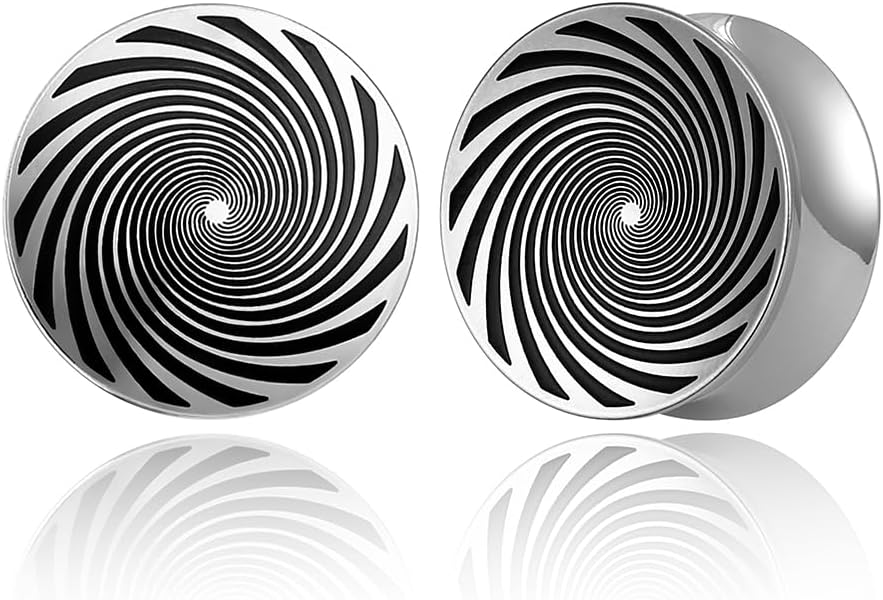 2PCS Vortex Gauges Plugs Tunnels for Ears, Hypoallergenic 316 Stainless Steel Ear Plugs Tunels Gauuges for Stretched Ears 8mm-25mm (0G-1") Body Piercing Jewelry for Women Men