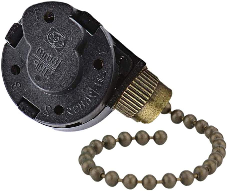 ZE-268S2 Electrical Pull Chain Switch, ON-Off Switch with Beaded Pull Chain Extension Compatible with Hunter Ceiling Fans Light, Lamps and Wall Lights (BRONZE Pull Chain)