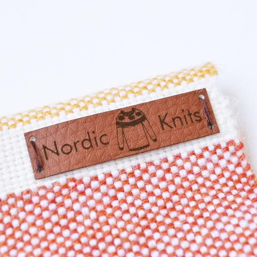 Personalize Faux Leather Knitting Labels, Labels for Handmade Products,Leather Tags for Crochet,Logo Labels - (Color: Custom Color 22)