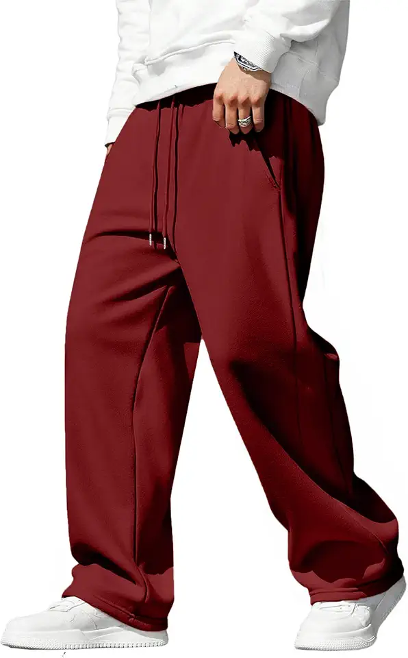 JMIERR Drawstring Stretch Streetwear Burgundy