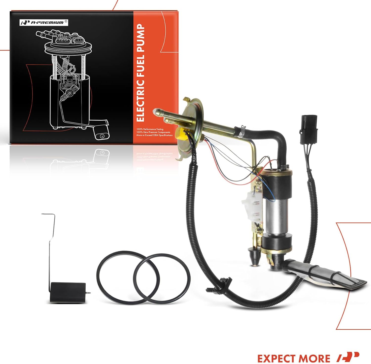 A-Premium Electric Fuel Pump Assembly with Sending Unit Compatible with Jeep Cherokee 1991 1992 1993 I4 2.5L 4.0L, Gas, Replace# E7072S, FE0108
