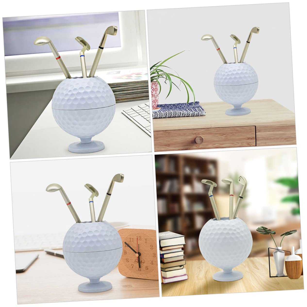 HOMSFOU 2 Set Portapenne Golf Decorazione Scrivania per Ufficio e Casa Accessorio Golf per Amanti Del Organizzatore Leggero per Penne e per Appassionati