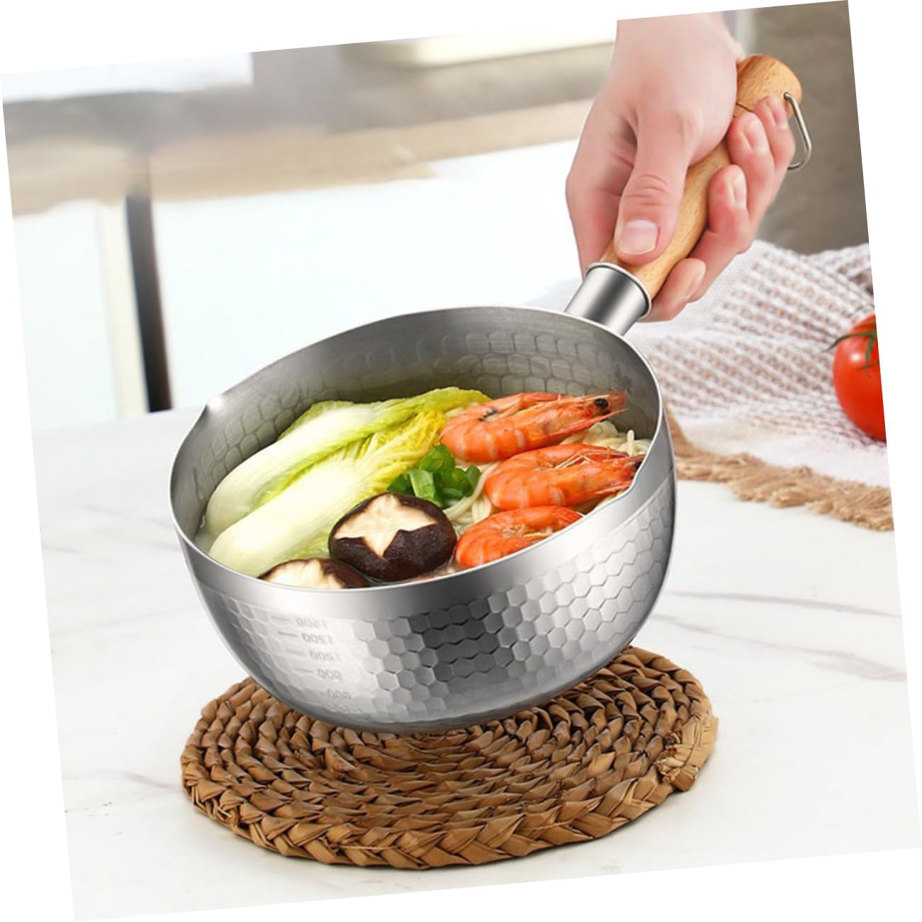 Alipis 1set Double-layer Stainless Steel Soup Pot Steamer Practical Noodles and Pasta Cooking Pot Easy to Clean for Ramen and Soups