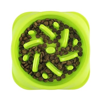 MONDOTOY Slow Feeder Dog Bowls,Non Slip Puzzle Bowl Pet Bowl, Durable Preventing Choking Healthy Design for Medium Large Dogs (Green)
