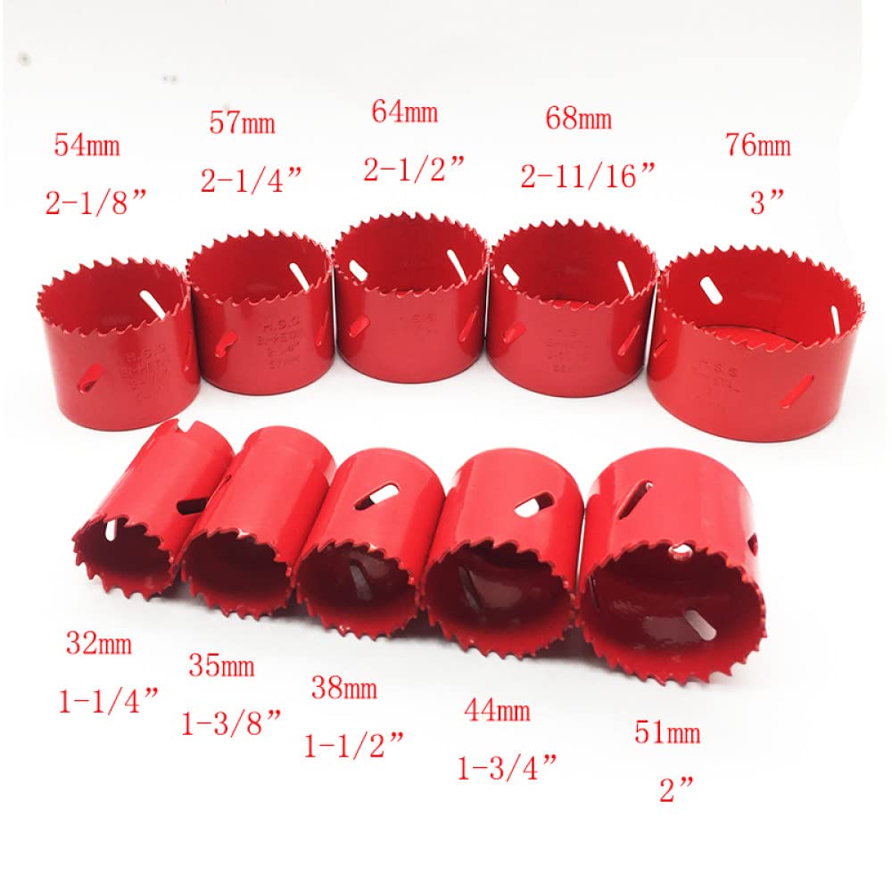 Broca de carburo HSS bimetálica M3 de 32-76 MM, broca de carburo para trabajar con metales, herramientas de mano de madera, hierro, aluminio, acero, 57mm