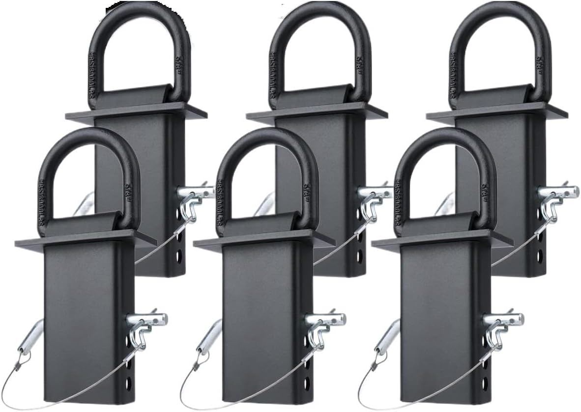 Durable Pile Bag D-Shaped Ring, Fixator with Anti-Loss Rope, Suitable for Flatbed Trucks and Trailers(6 Pack)