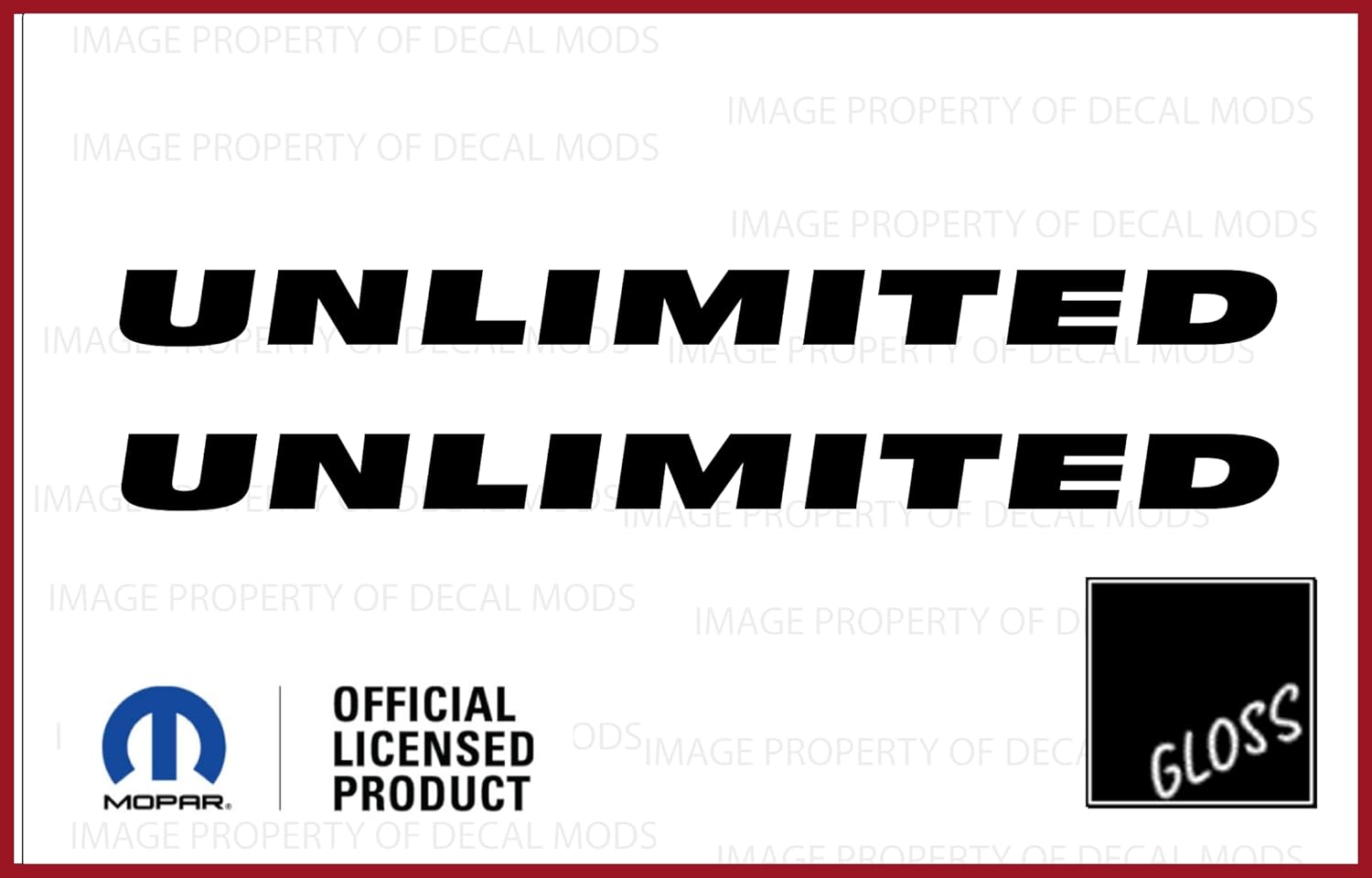 Decal Mods Fender TJ (04-06) "Unlimited Small Side Vinyl Overlay Graphic fits Jeep Wrangler TJ (2004-2006) (Set of 2) Black Gloss CB | SJ3Y5