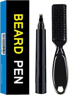 MZRI Beard Filling Pen for Men,Beard Pencil Filler Pen Kit,Waterproof Proof & Sweatproof, Long Lasting Coverage Natural Finish Barber Pencil Brush,Male Mustache Eyebrow Repair Shape Salon Styling Pen