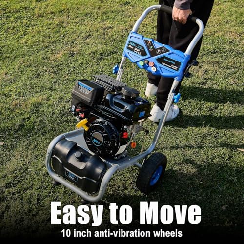 Gas Powered Pressure Washer 3500 PSI - 2.3 GPM Heavy Duty High Power Washer,209CC 7HP Engine with 25Ft Pressure Hose, Axial Aluminum Pump, Soap Tank, 4 Quick Connect Nozzle (Black) - Image 4