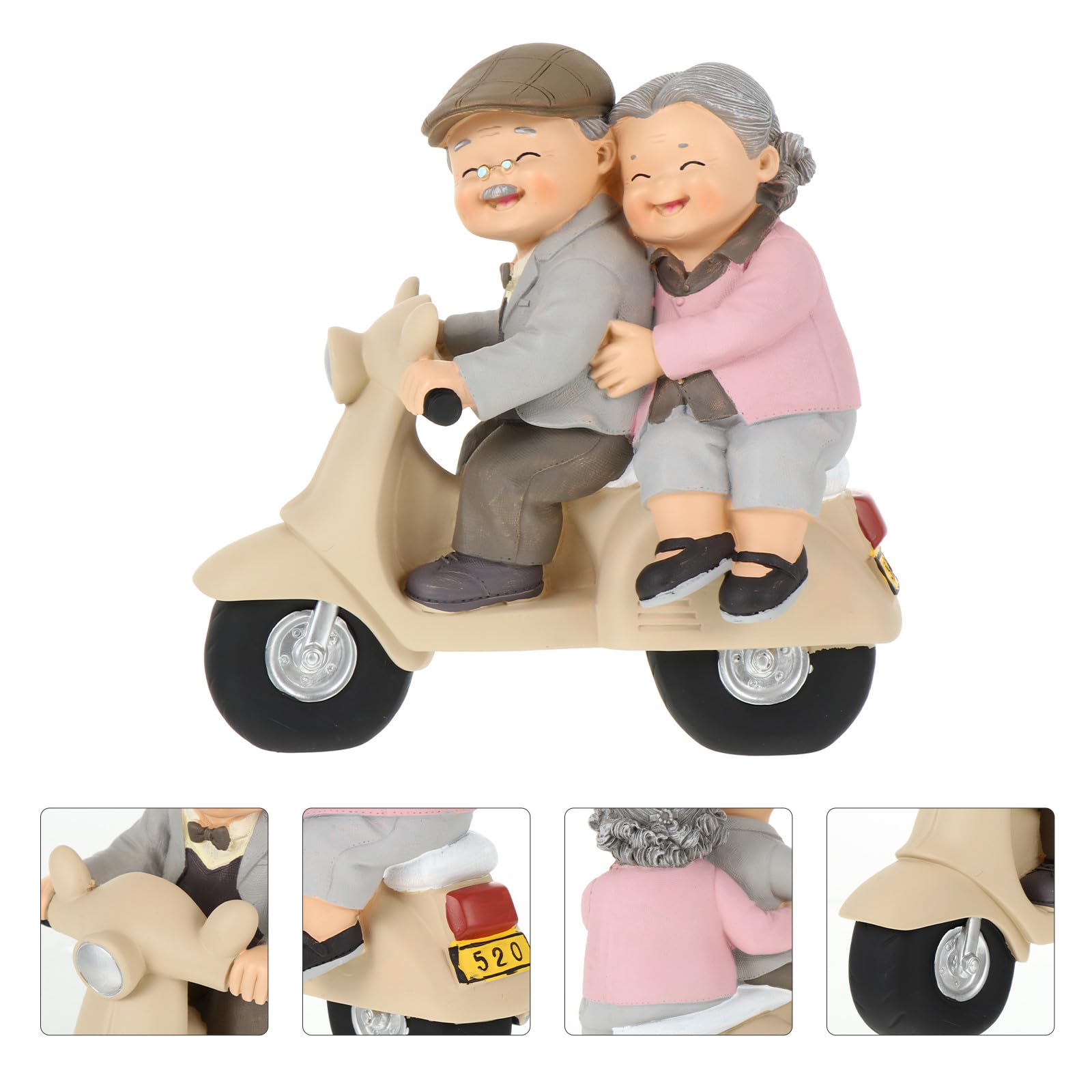 Tofficu Statuette in Resina di Coppia Anziana Romantica, Decorazione Delicata e Regalo per Anniversario o Compleanno, Ornamento da Tavolo